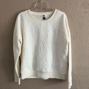 Old Navy Cream Quilted Sweatshirt